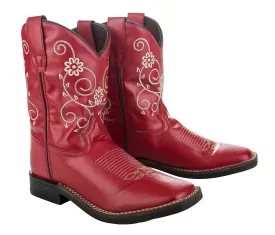 TuffRider Children's Fire Red Floral Western Boot