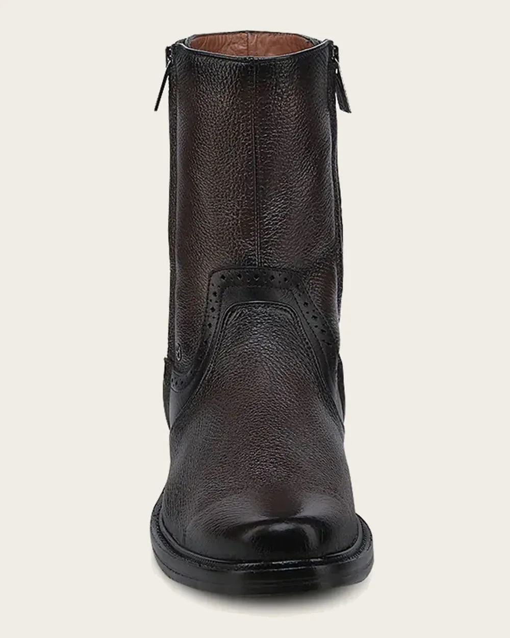 Urban dark brown boot with zippers