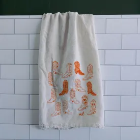 Vintage Boots MT Dish Towel