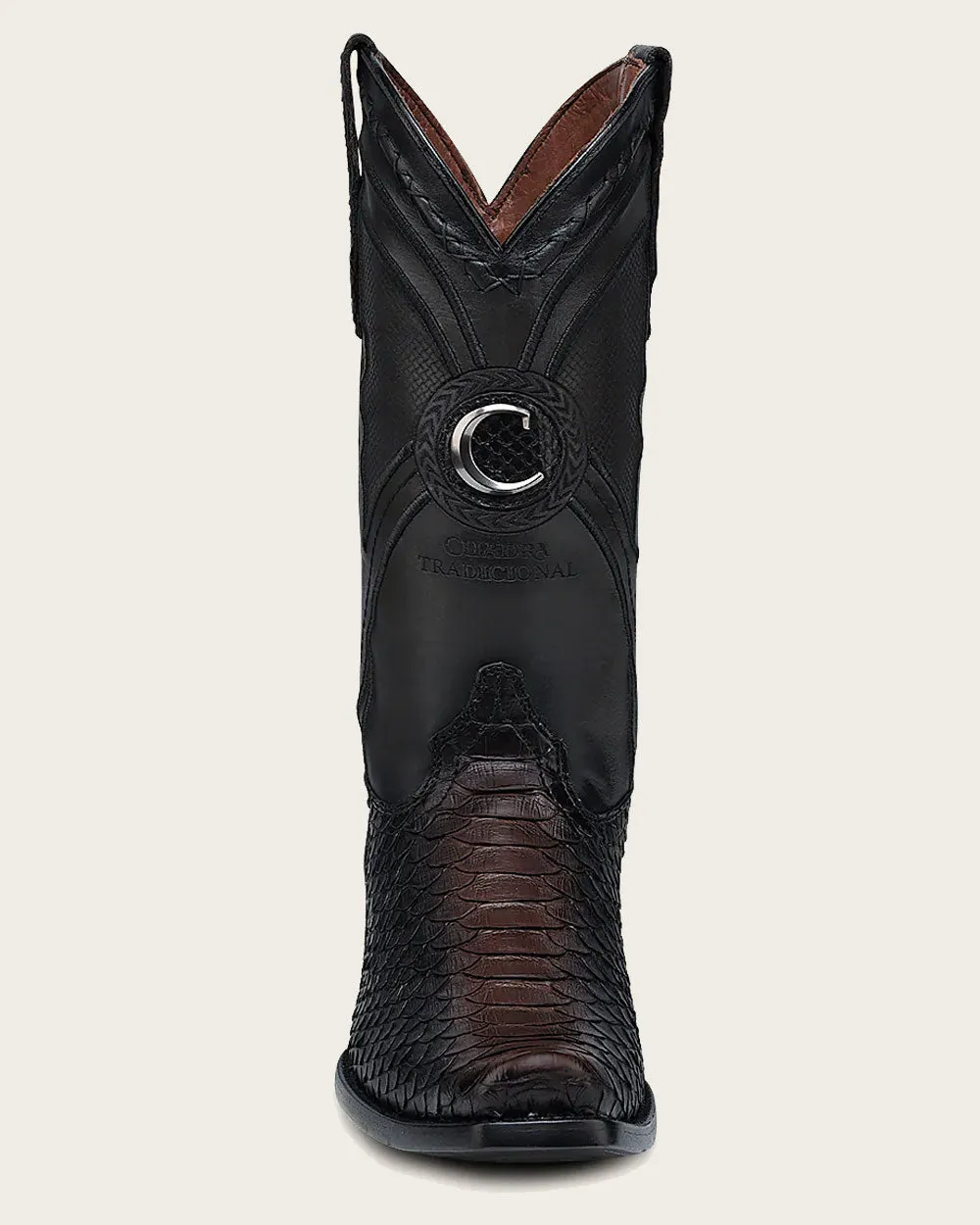 Western dark brown cowboy boot