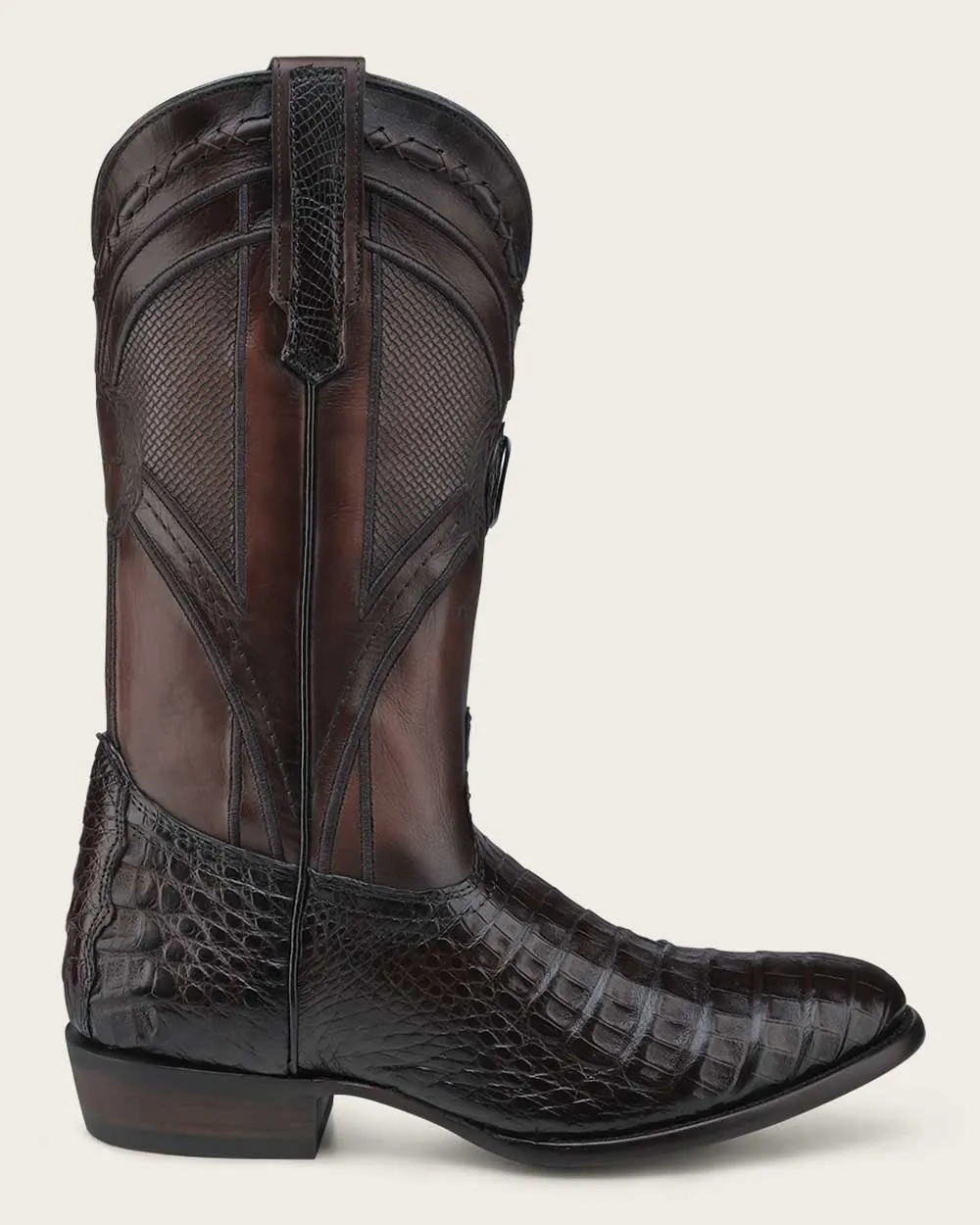 Western dark brown exotic cowboy boot