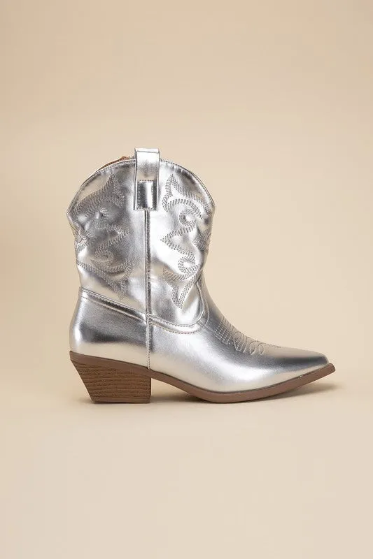 WILLA Metallic Western Booties