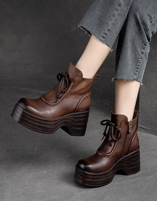 Winter Autumn Square Toe Comfortable Platform Boots