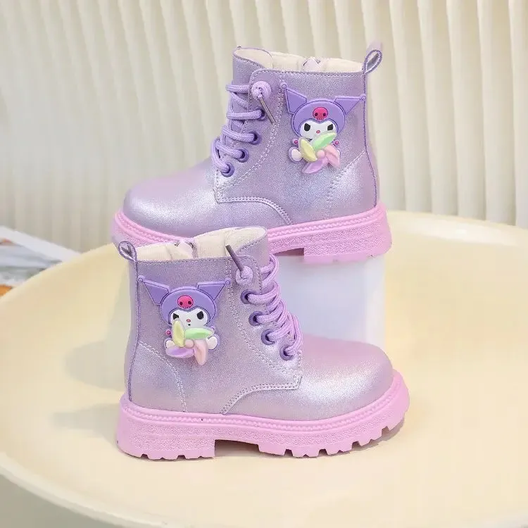 Winter Girls Fashion Leather  High Top Waterproof Boots