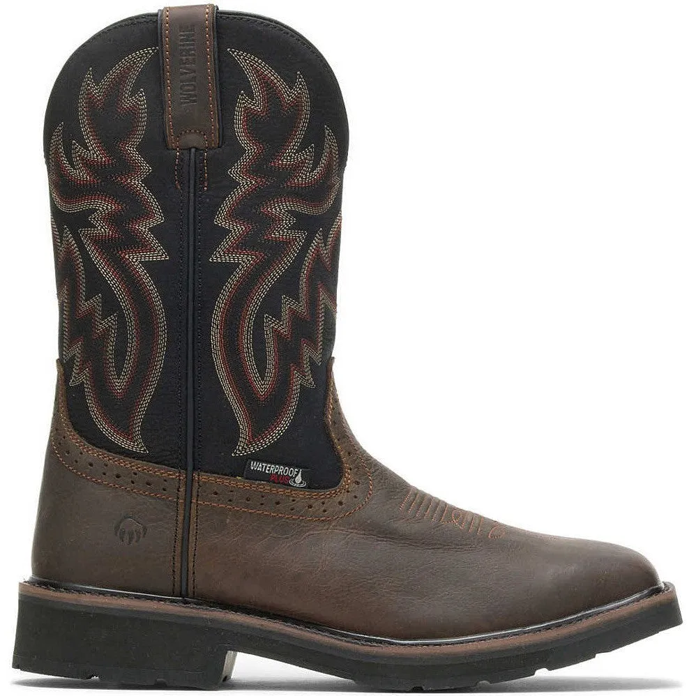 Wolverine Men's Rancher Steel Toe WP Western Work Boot- Black- W10765